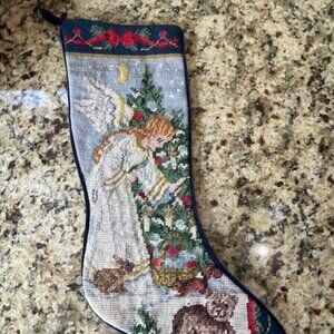 Embroidered Angel Stocking